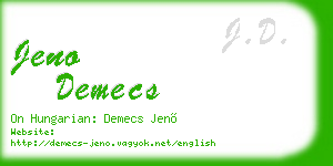 jeno demecs business card