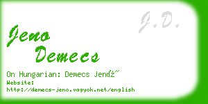 jeno demecs business card